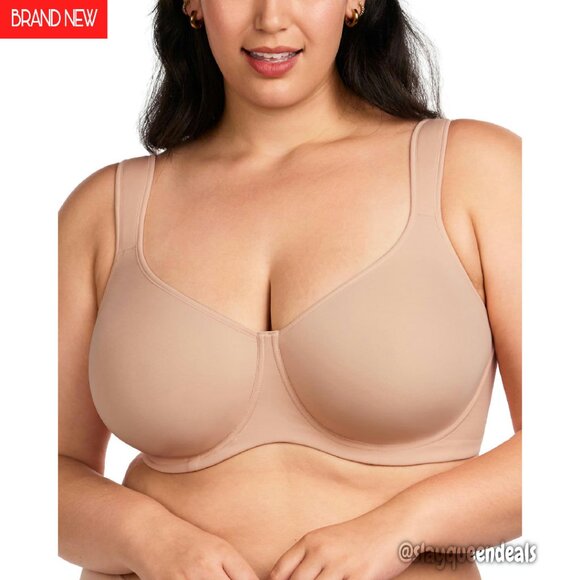 Minimizer Full Coverage T-Shirt Bra Unlined Underwire Smooth Seamless